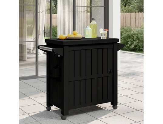 VIDAXL - Chariot de service 3 en 1 noir polypropylène