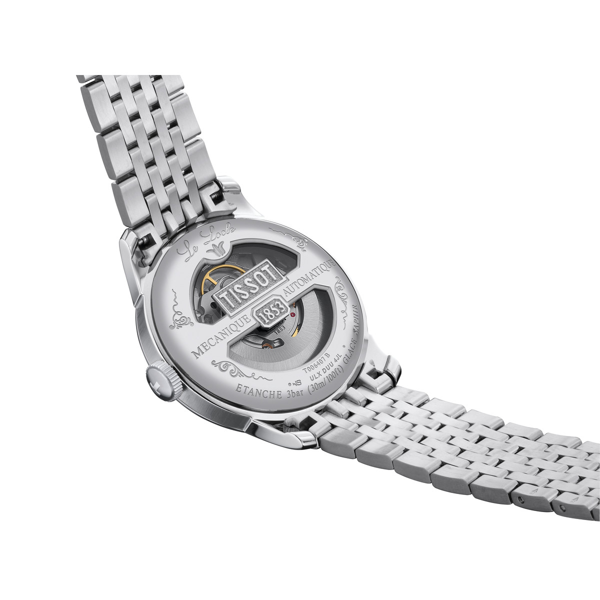 Montre TISSOT T-classic homme automatique, bracelet acier inoxydable gris