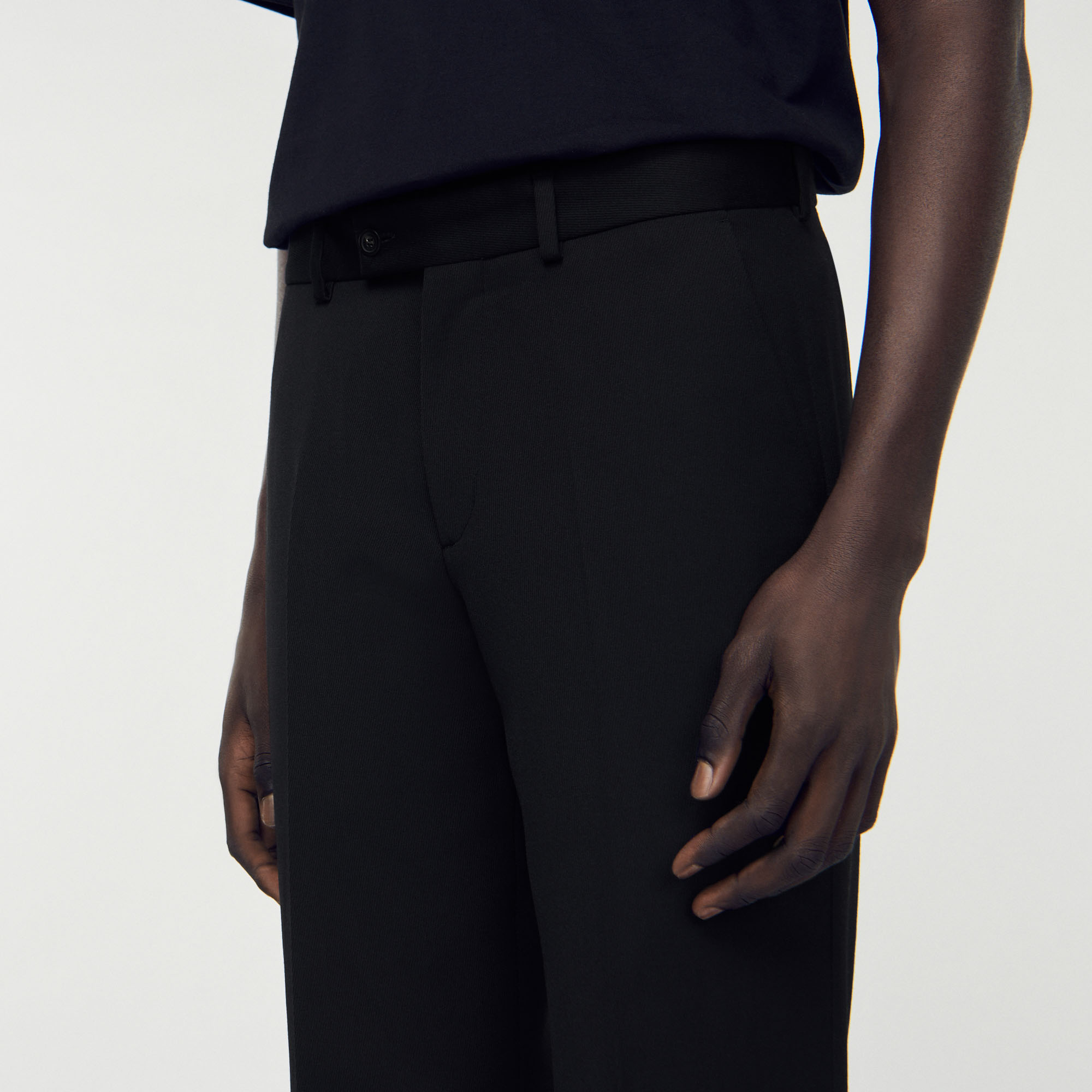 Pantalon en laine melangee