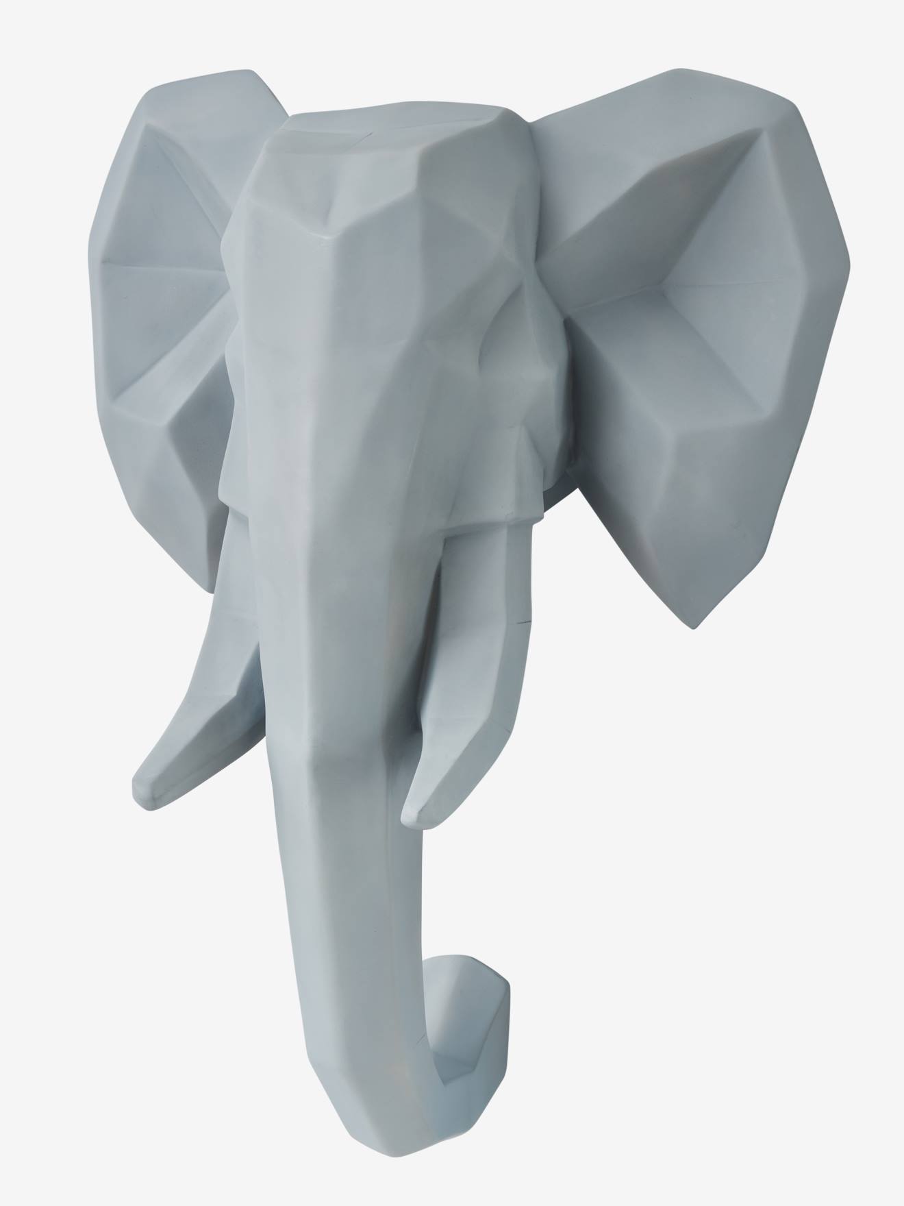Decoração de parede com elefante cinza claro, cinza médio liso