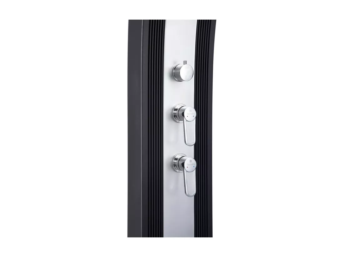 Douche solaire 40 L Dada Curve Anthracite habillage aluminium brossé - Formidra
