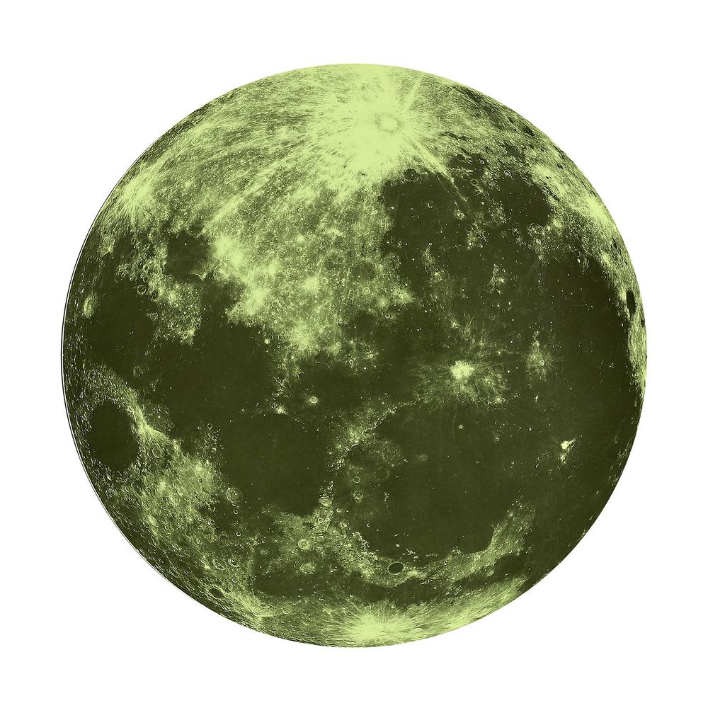 STICKER MURALE PHOSPHORESCENT LUNE 25CM