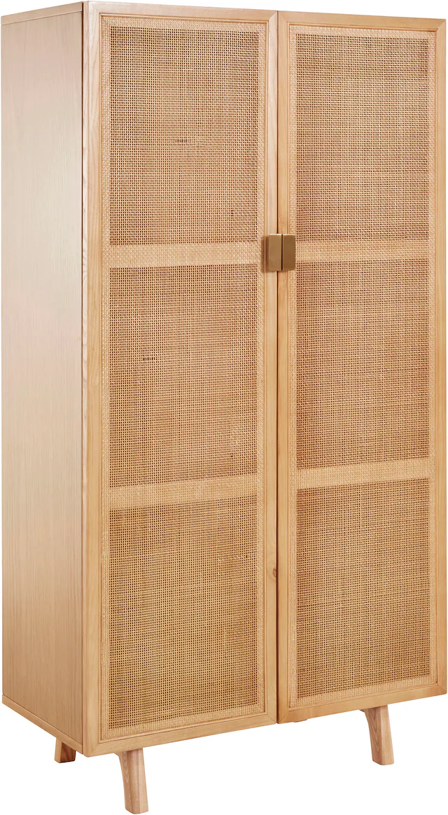 LeGer Home by Lena Gercke Highboard »Lina, TOPSELLER!, OTTOs Choice« Schrank, Kommode,  Mit Rattan Einsatz, 3 Innenfächer, teilmassiv