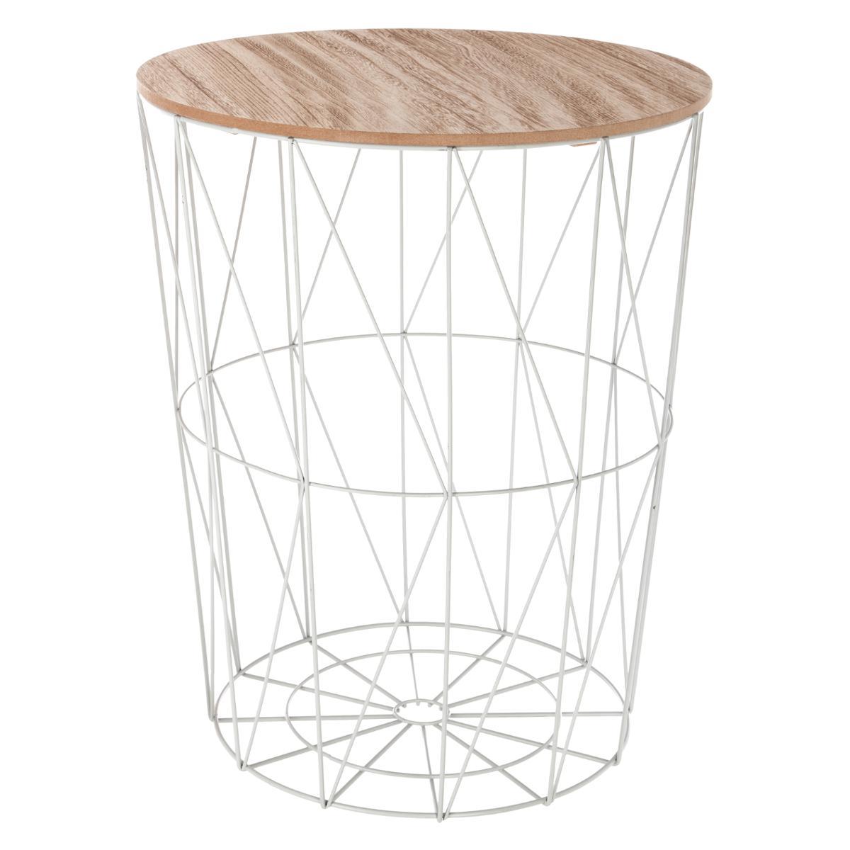 TABLE CAFE METAL GRIS KUMI D.47X57CM