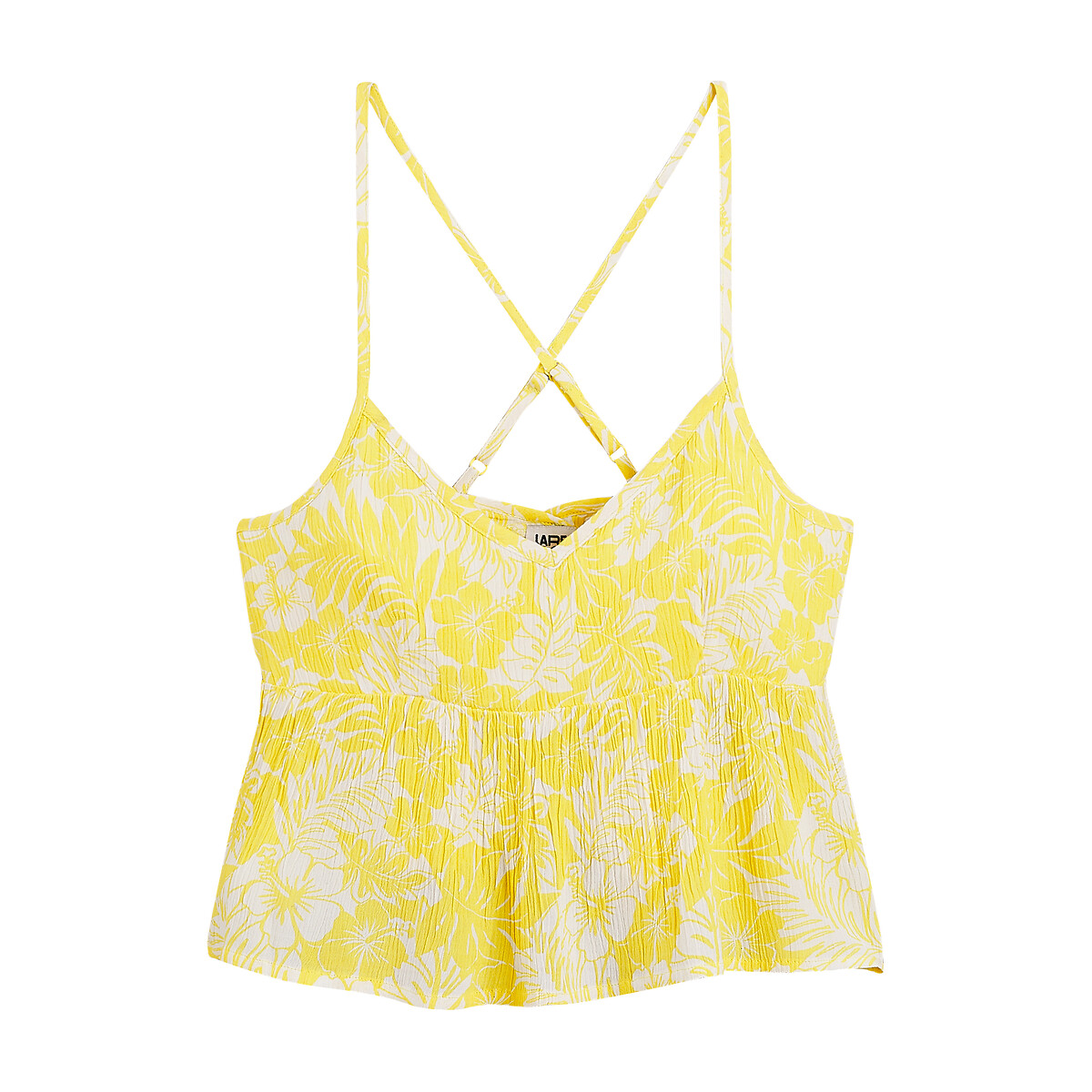 COLEÇÃO LA REDOUTE<br>Blusa com estampa floral e alças finas