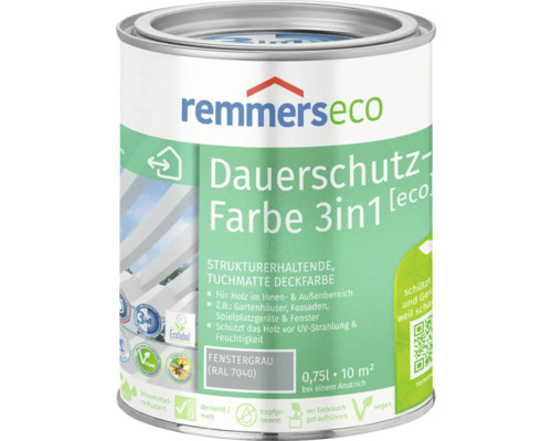 Remmers eco houtverf op oliebasis RAL 7040 venstergrijs 750 ml
