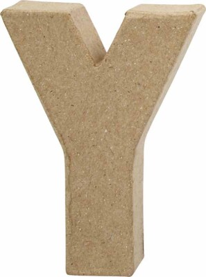 Bogstav Til Pynt - Y - Stort Bogstav - Papmaché - 10X7,9 CM