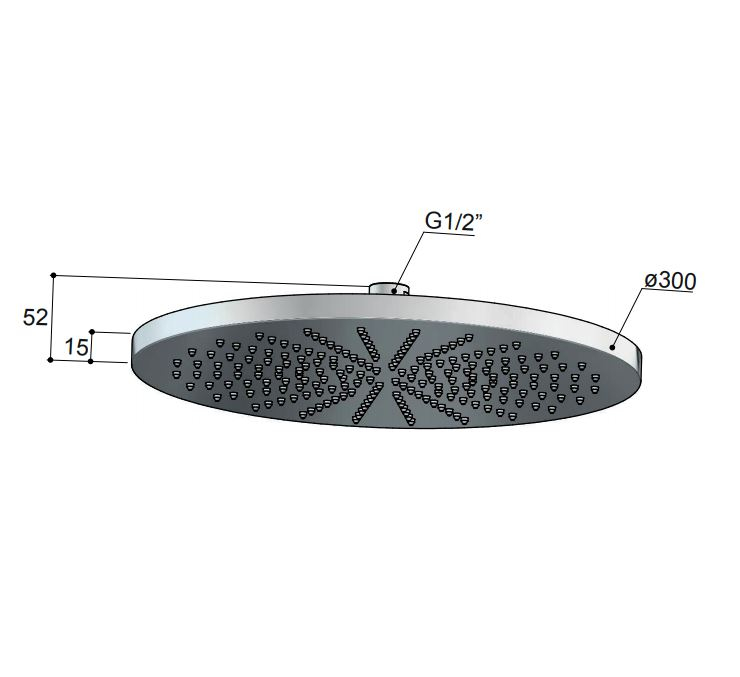 Hotbath Cobber Hoofddouche 30cm Zwart Chroom M106