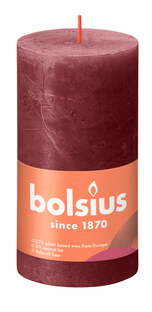 Bolsius Rustiek Stompkaars Red Velvet 130/68 1ST