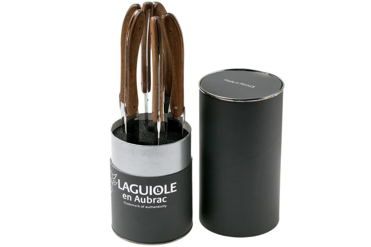 Laguiole en Aubrac Ecir steakmesset 6-delig walnoothout