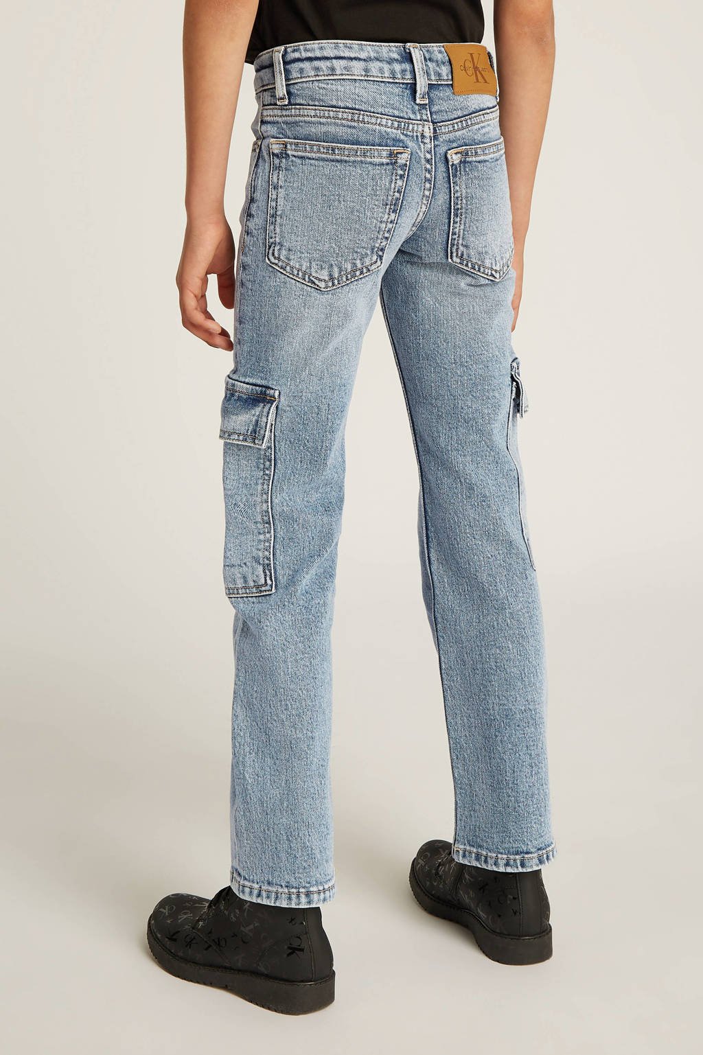 Calvin Klein wide leg regular waist jeans light blue denim