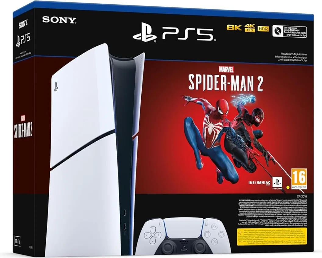 Sony PlayStation 5 Slim Édition Digitale   Spider Man 2 Consoles de jeux