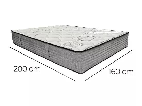 Matelas 160x200 cm ZARINA en mousse mémoire de forme, indépendance du couchage, face été/hiver, épaisseur 26cm
