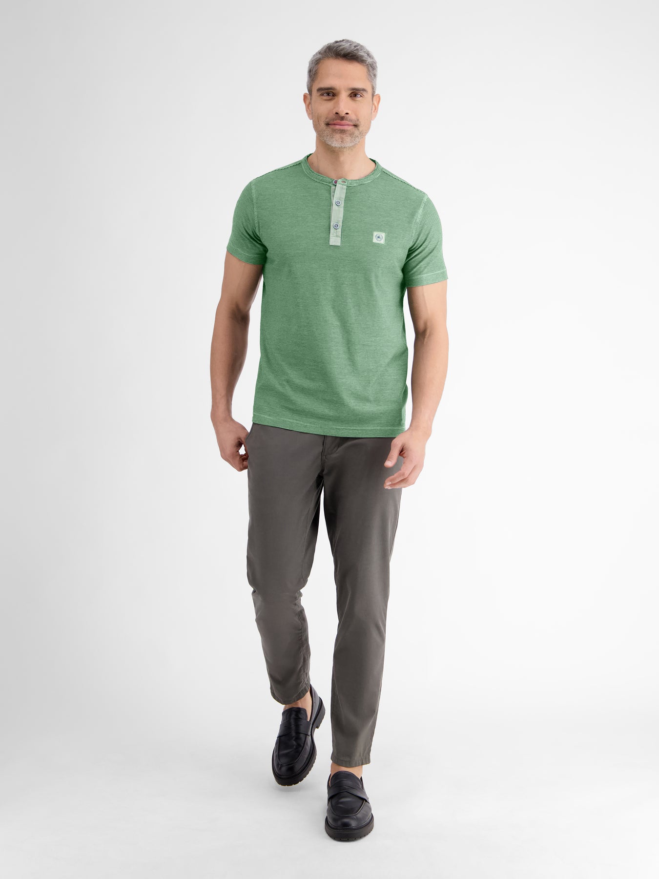 Gestreiftes Serafino-Shirt für Herren