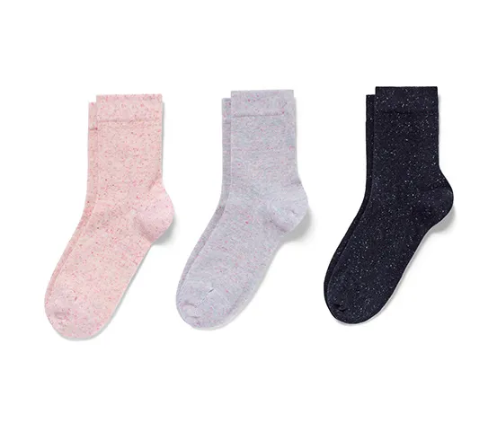 3 Paar Socken mit Effektgarn
