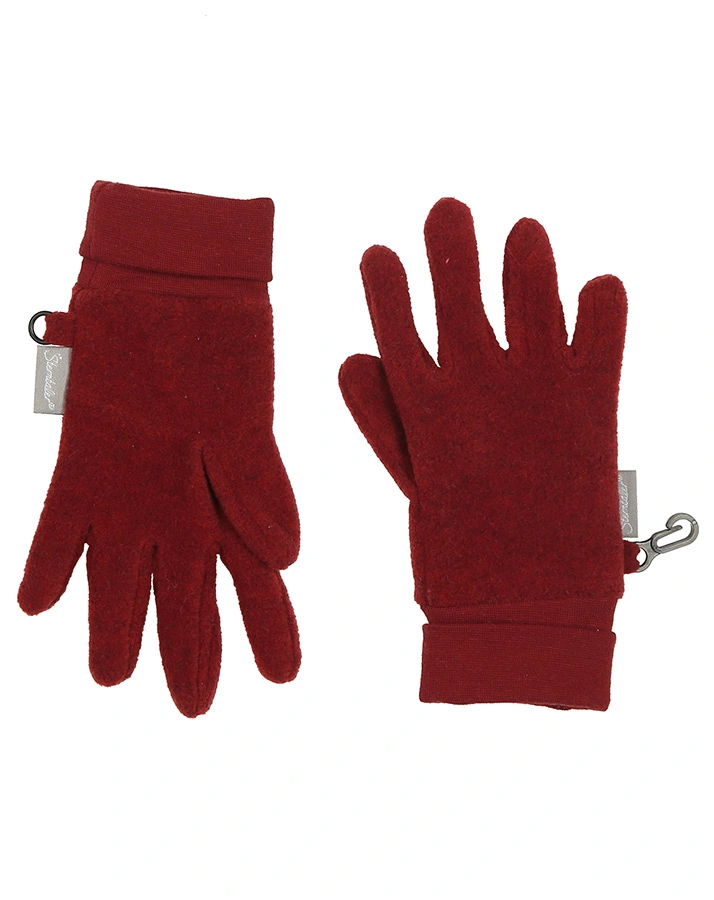 Fleece-Handschuhe COSY in dunkelrot melange