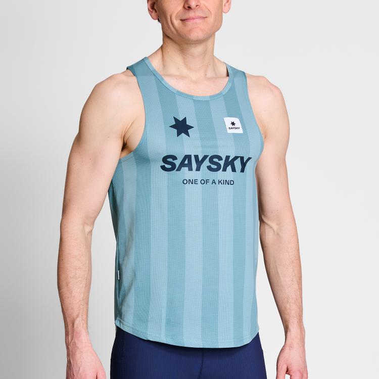 Saysky Stripe Combat Singlet Blue