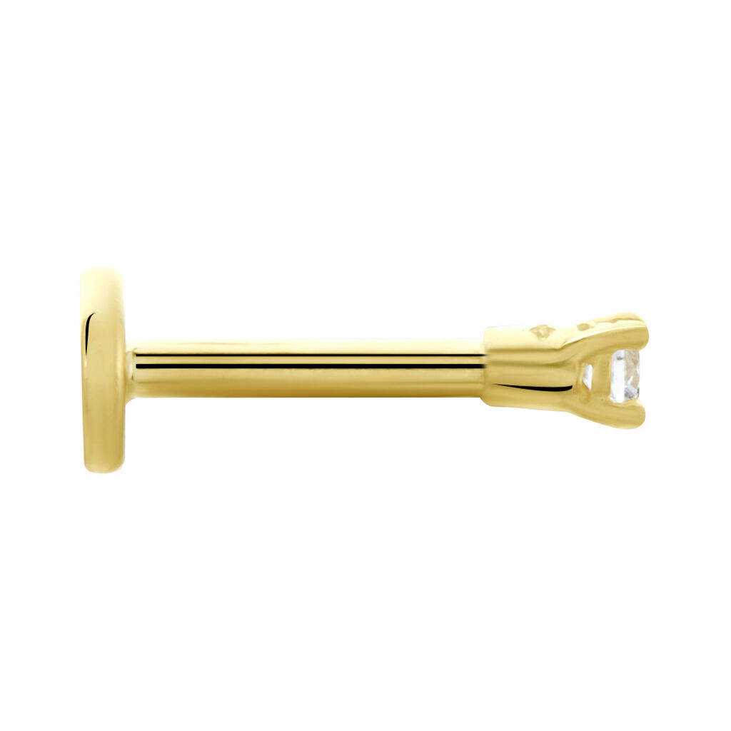 Piercing De Labret Or Jaune Catala Oxyde De Zirconium