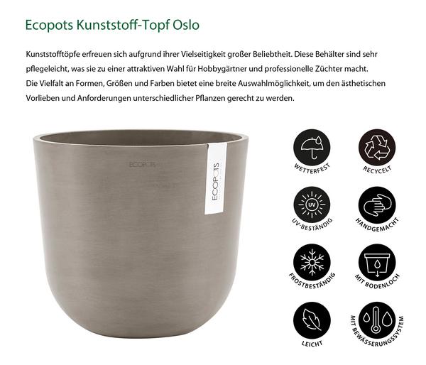 Ecopots Kunststoff-Topf Oslo mit Wassersystem,