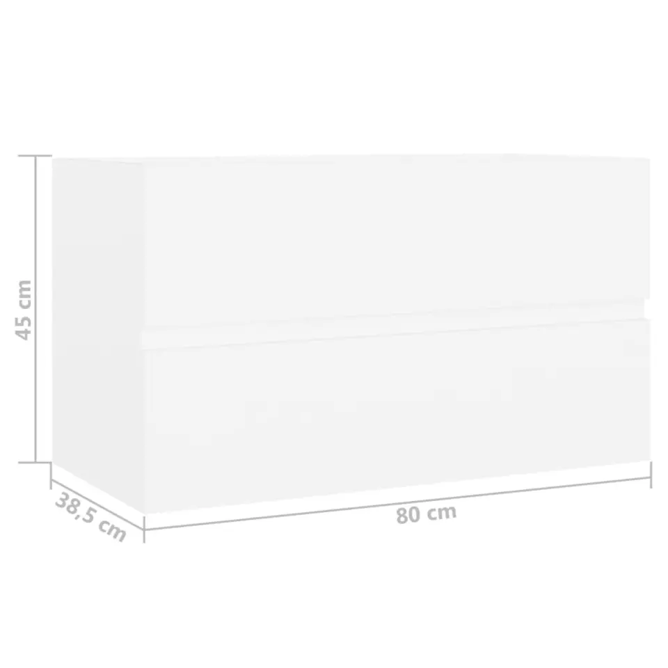 vidaXL - Wastafelkast - Wit - Bewerkt hout - 80 x 38.5 x 45 cm