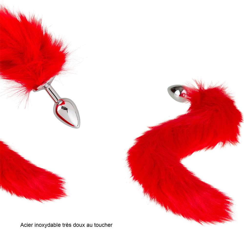 Plug anal queue de renard - Rouge