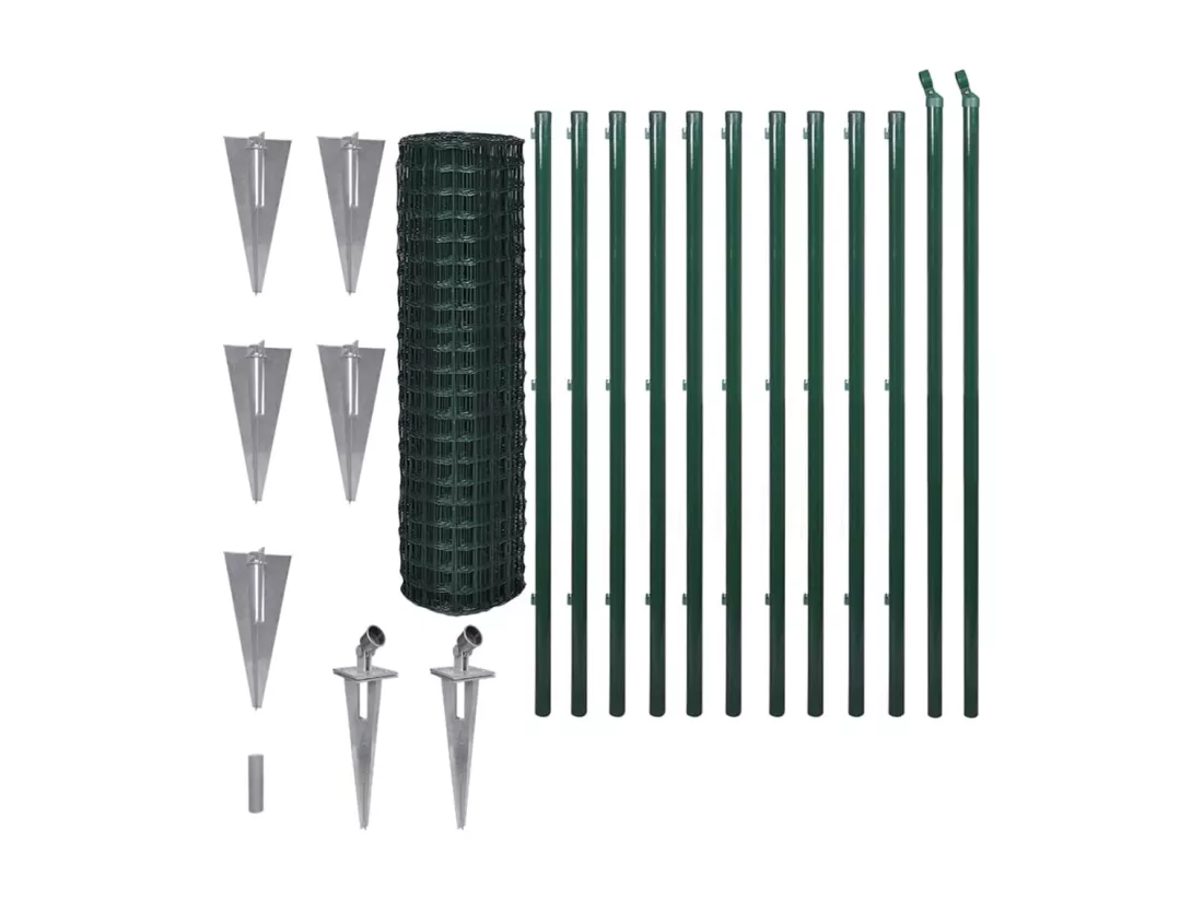 Cl?ture euro Acier 25 x 1,5 m Vert