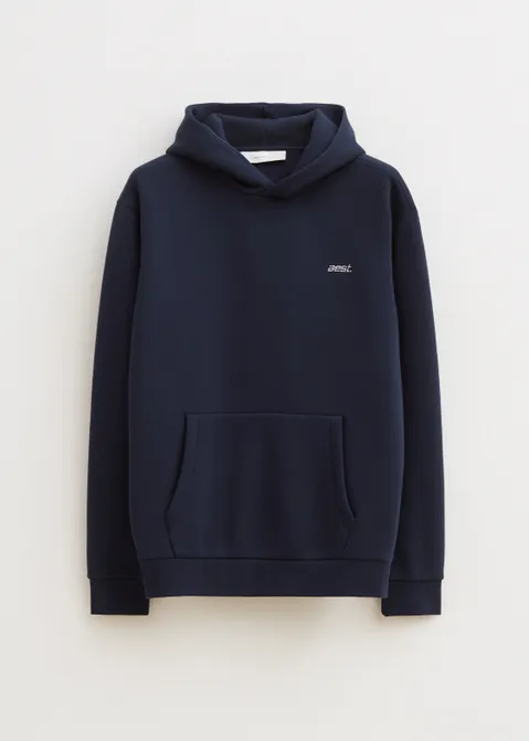 Hoodie met merk print blauw (BLW.D)