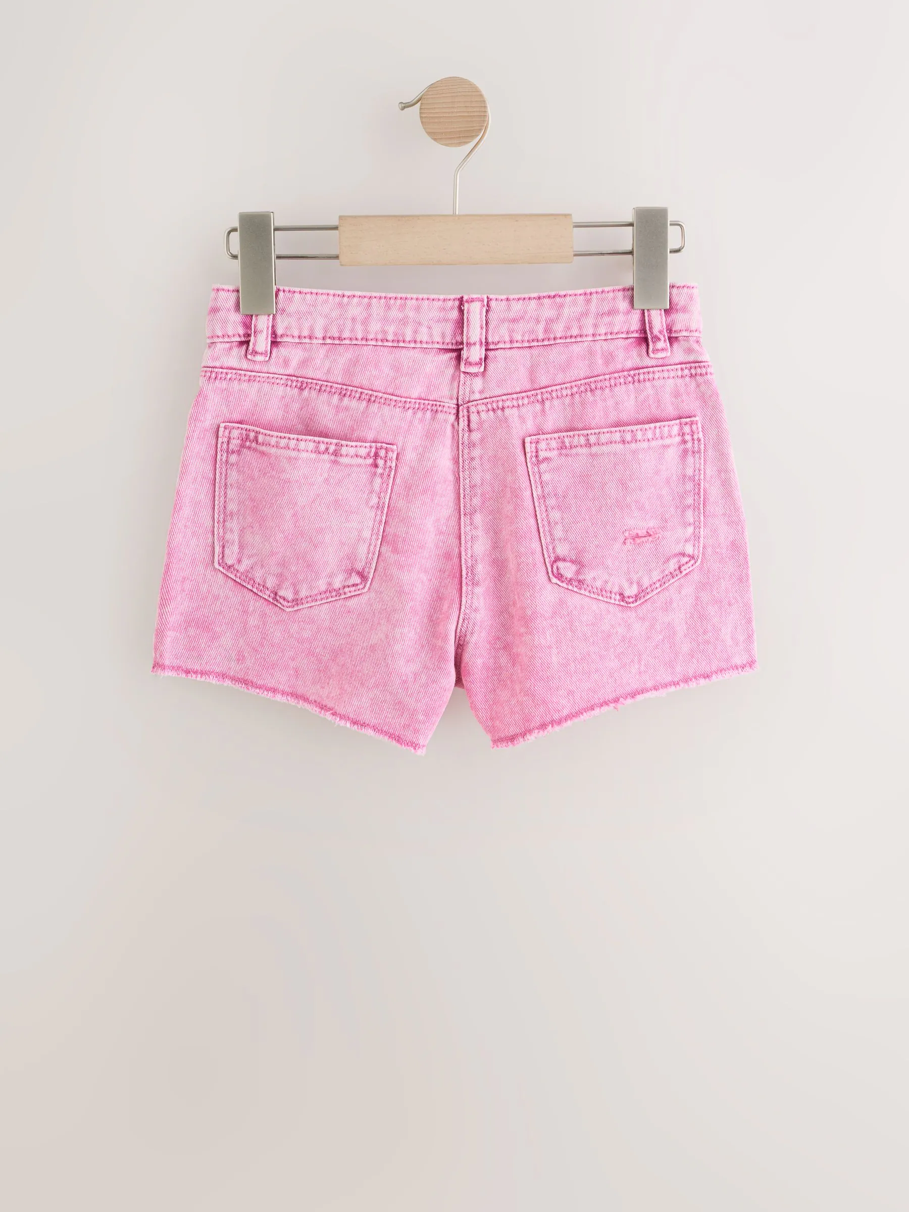 Roze - 100% katoenen shorts met gerafelde rand (3-16jr)