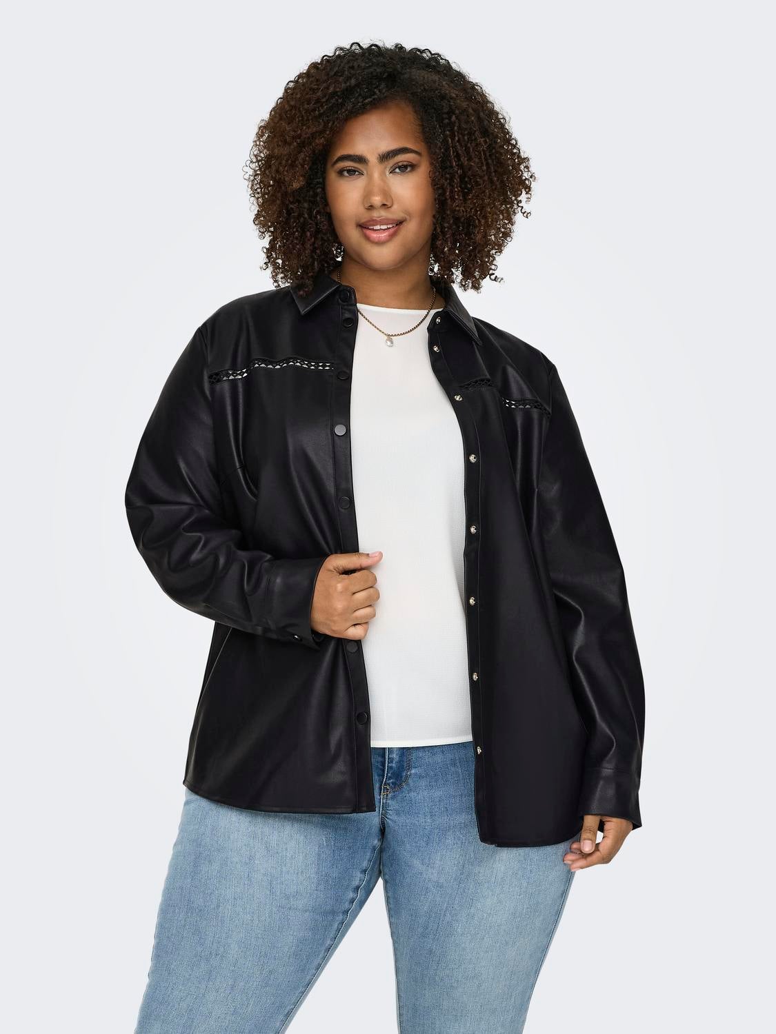 CARTANA Kunstlederhemd Black