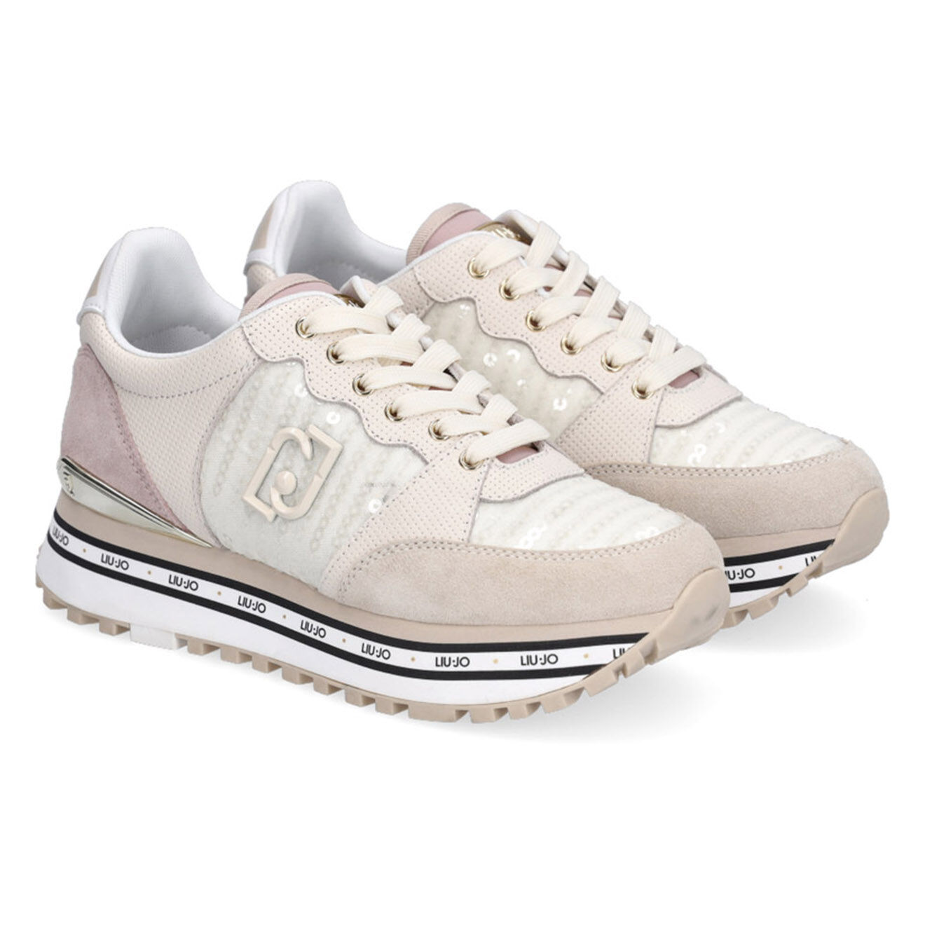 Liu-Jo Sneakers en Cuir Riga beige/écru