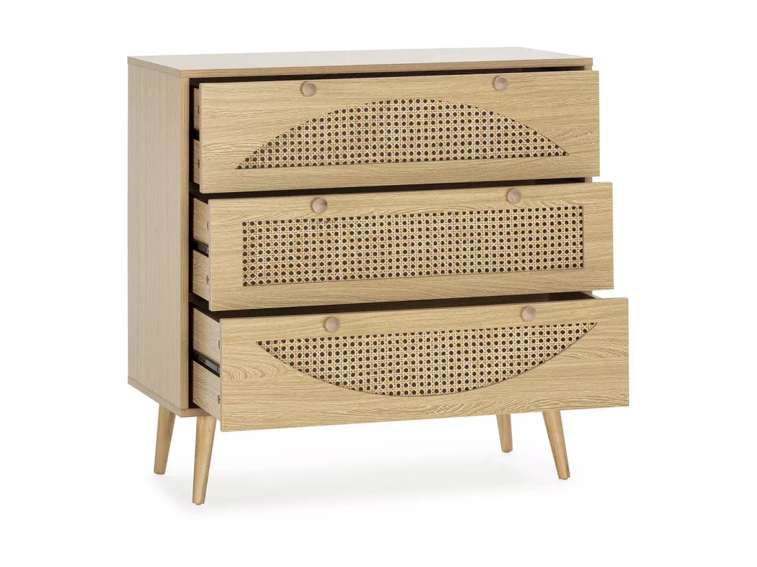 Commode Luna 3 tiroirs couleur chêne