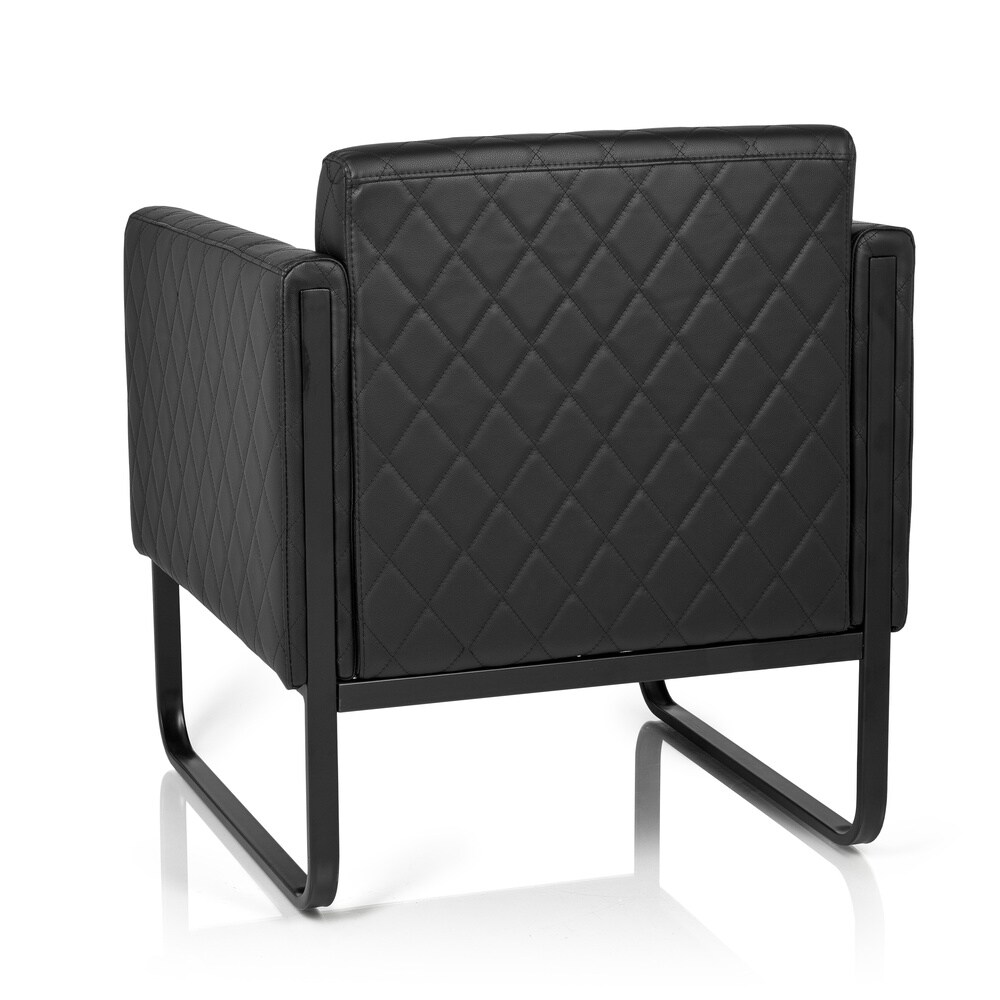 Polstersessel ARUBA BLACK Kunstleder mit Armlehnen hjh OFFICE