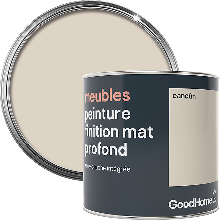 Peinture de rénovation meubles GoodHome beige Cancún mat profond 0,5L