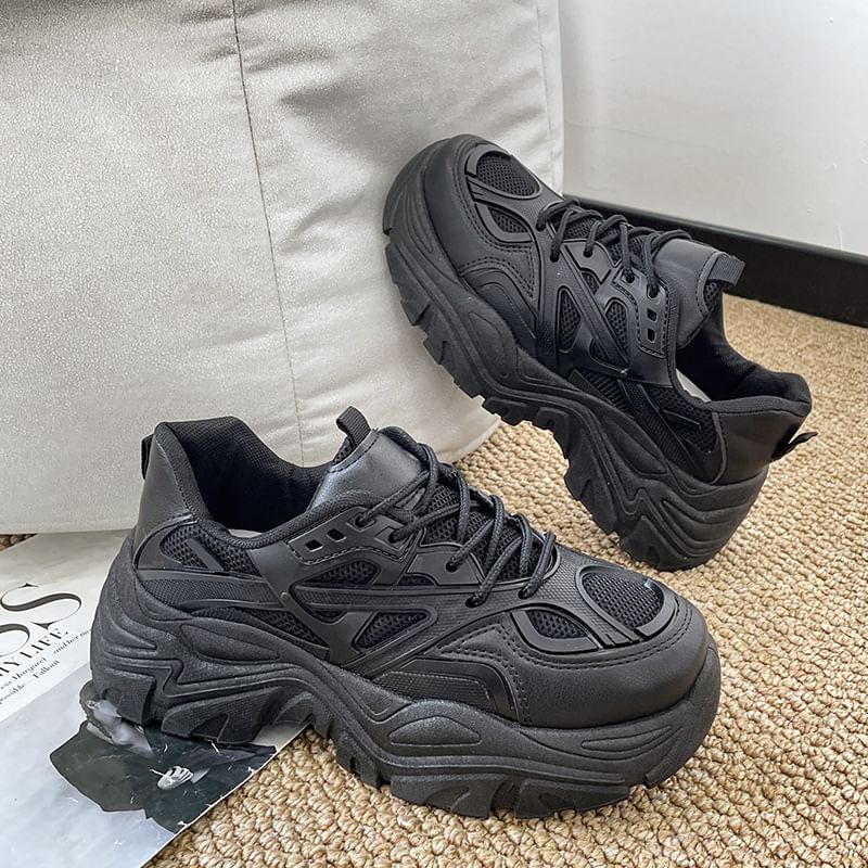 caneik - Sneakers met vetersluiting en effen mesh-paneel