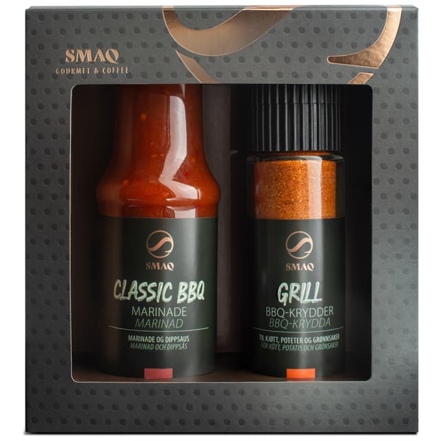 SMAQ BBQ marinade og krydderigaveæske 8006 (sort)