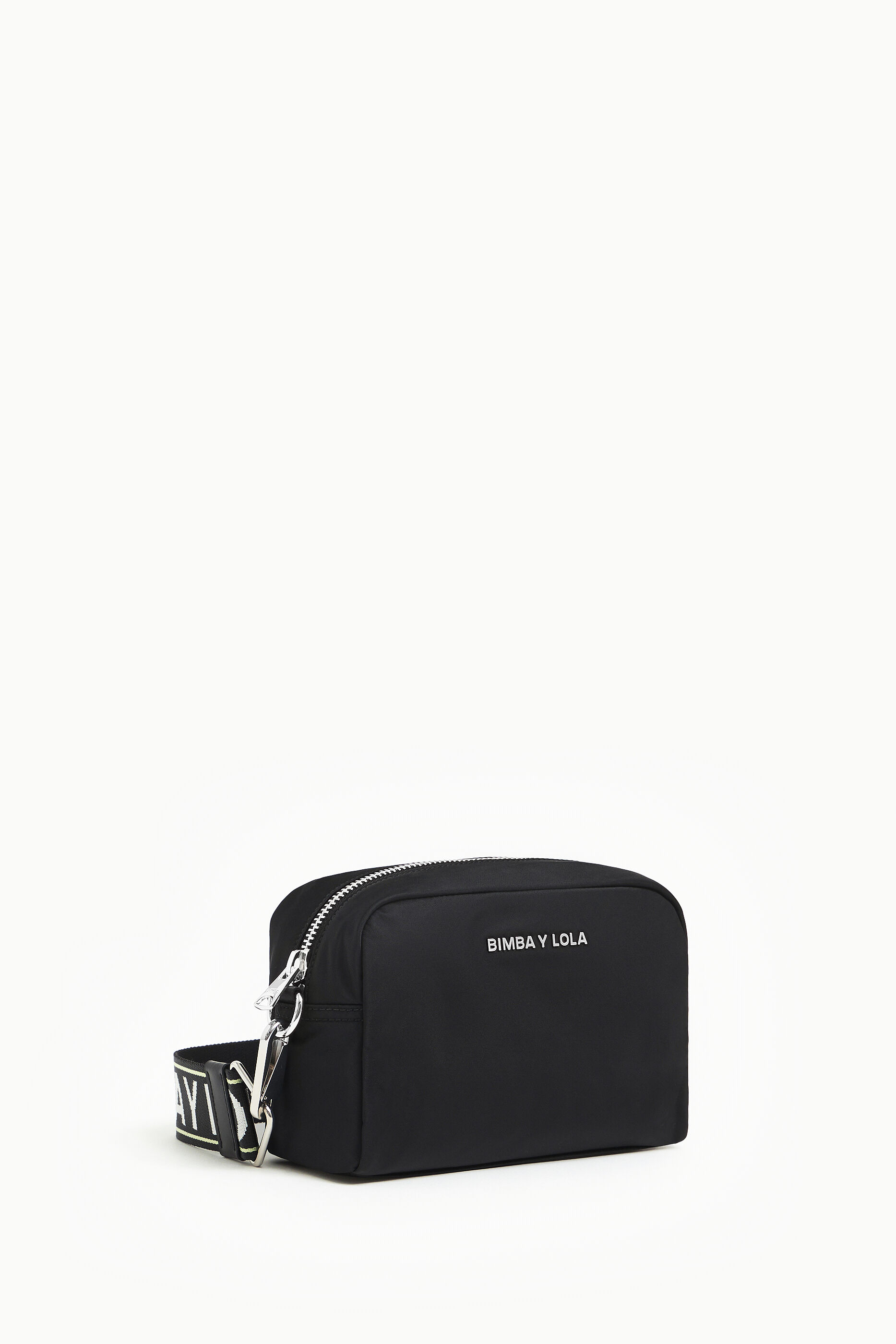 Bolsa de ombro pequena em náilon preto