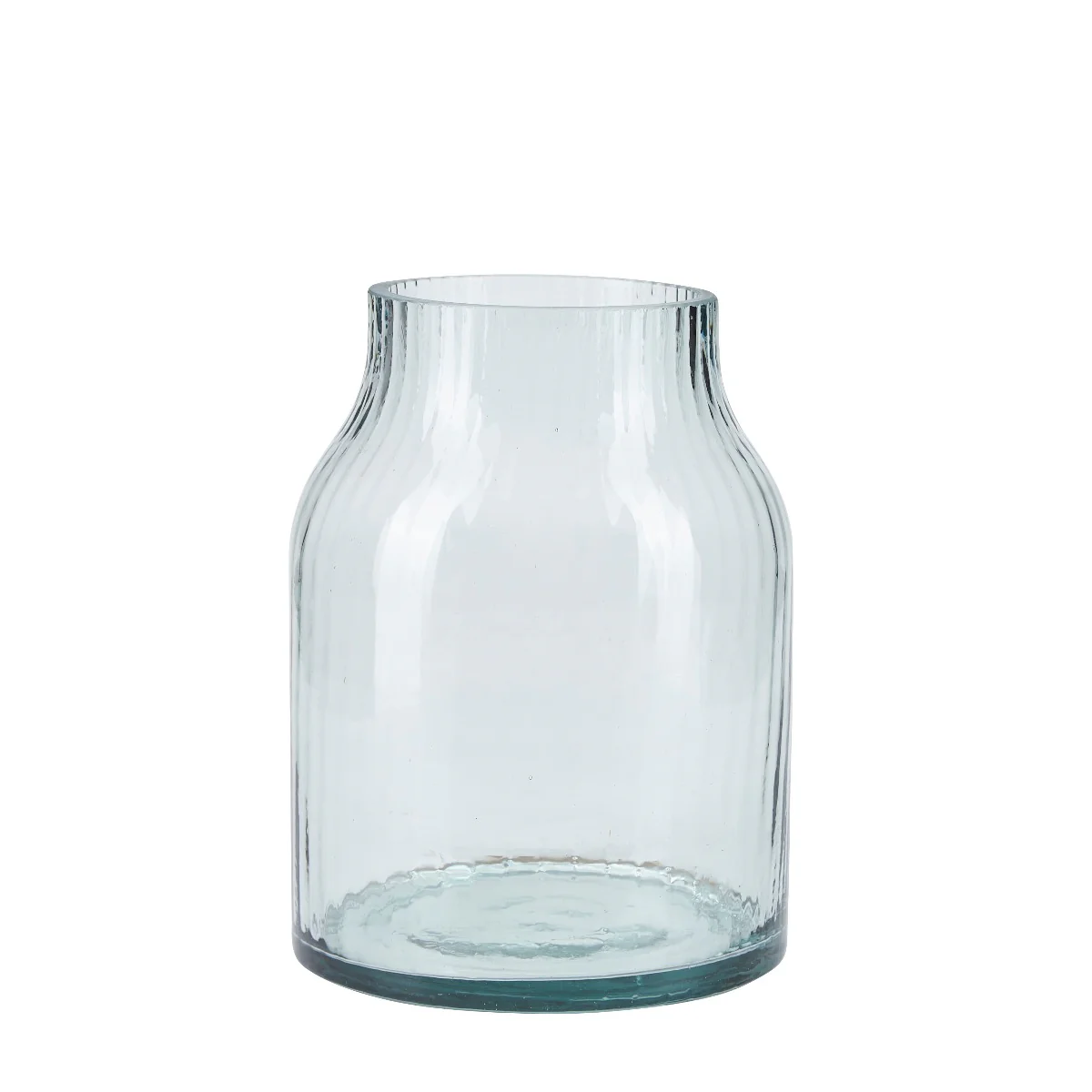 Bahne Interior  Kurvet glas vase, grøn - H: 20 cm.