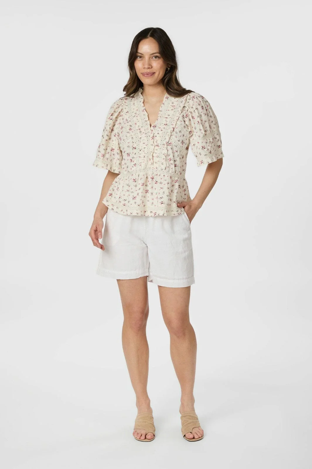 Neo Noir Evienne Floral Blush Top 165626
