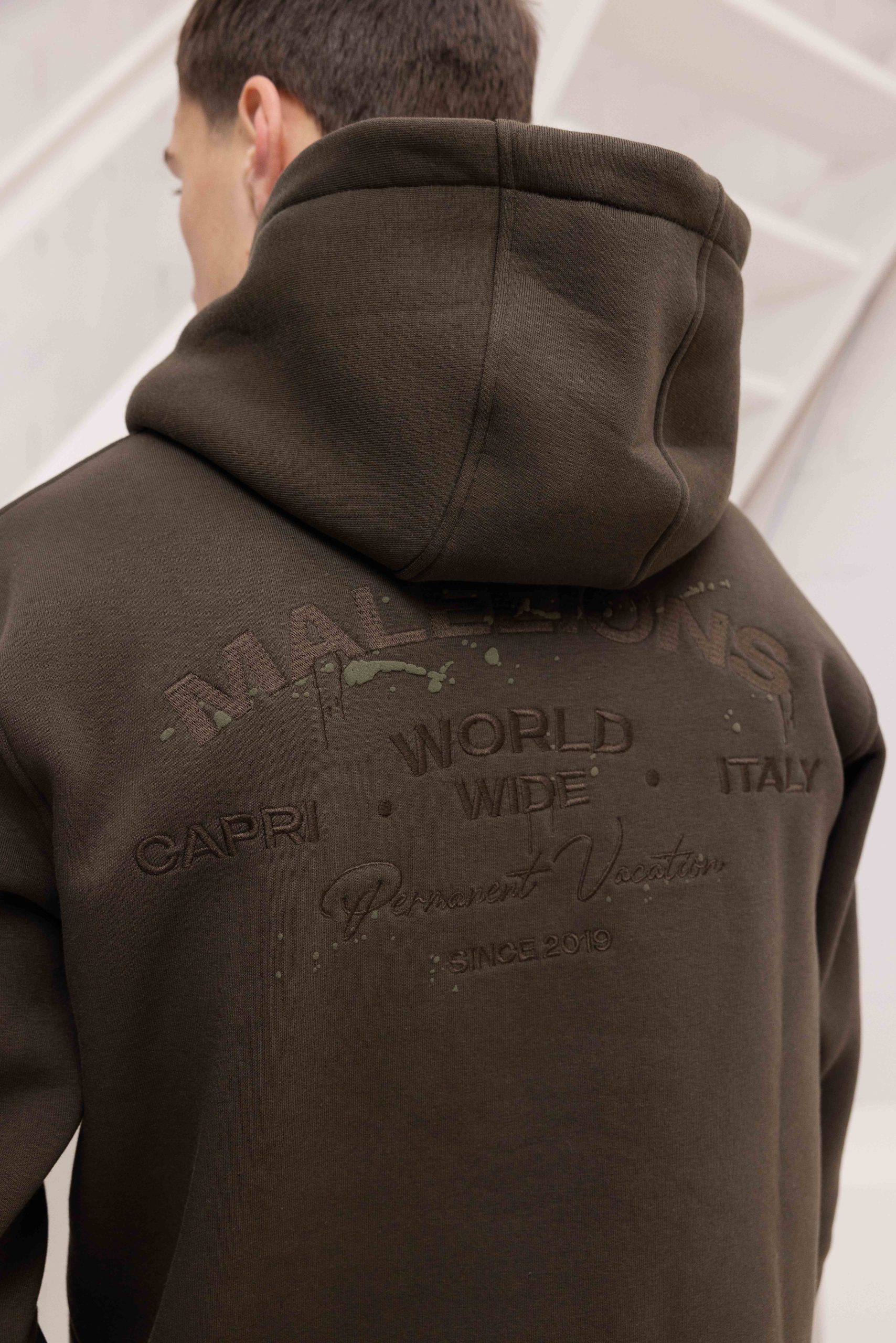 Malelions Permanent Vacation Hoodie Heren Donkergroen