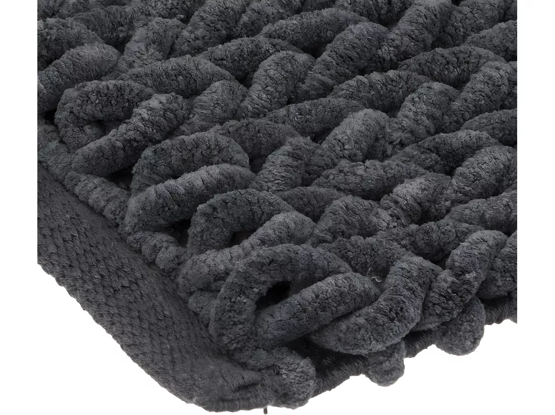 Grand Tapis de Salle de Bain épais Gris foncé 50 x 120 cm