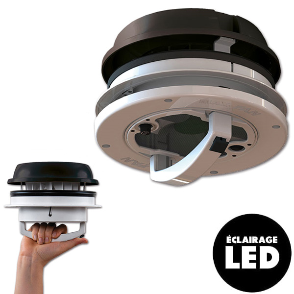 Aérateur de toit MAXXFAN Dome Plus Noir LED
