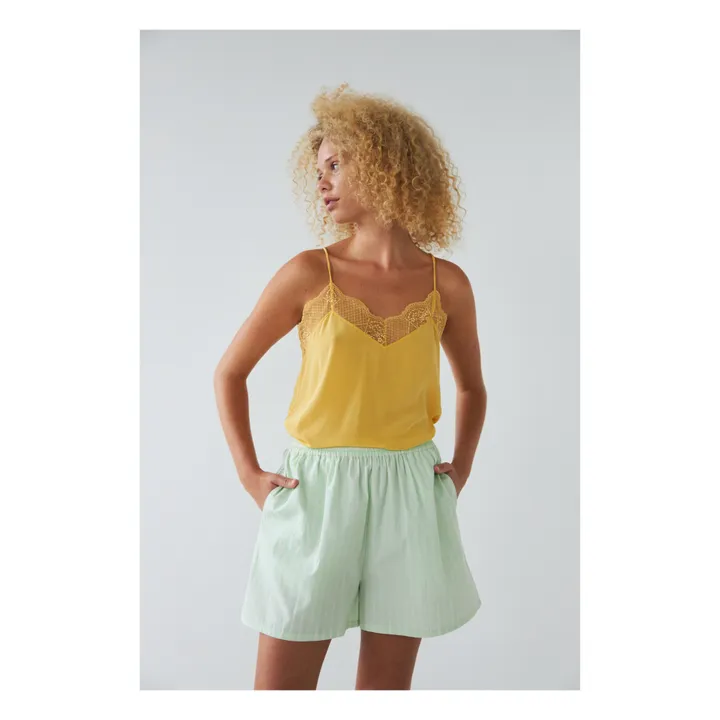 Stella Nova Short Rayé | Vert Menthe