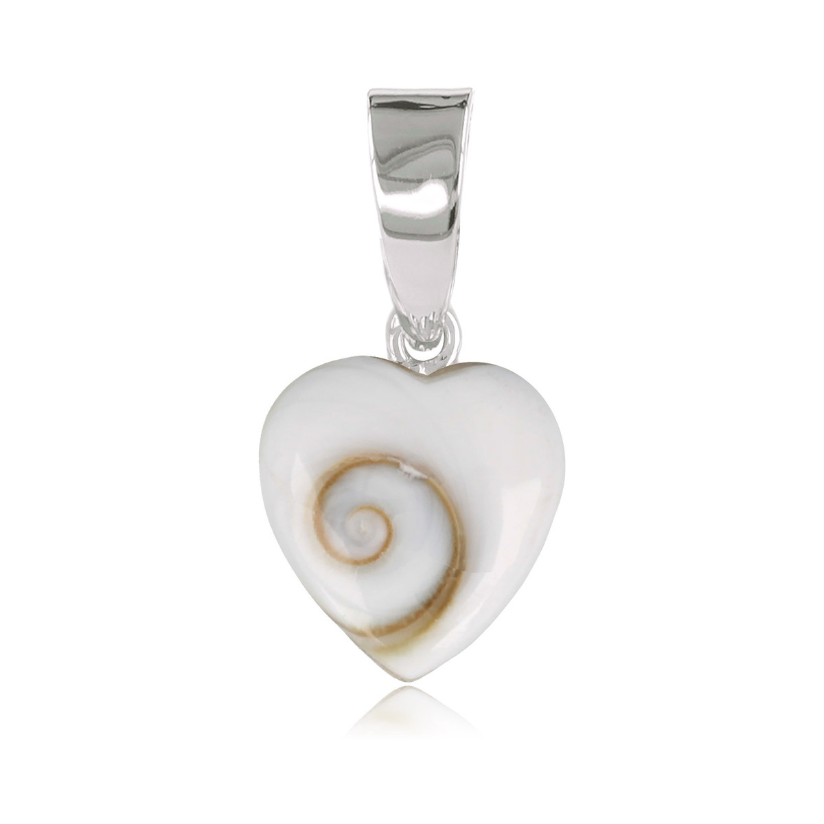 Pendentif argent rhodié forme coeur oeil Sainte Lucie