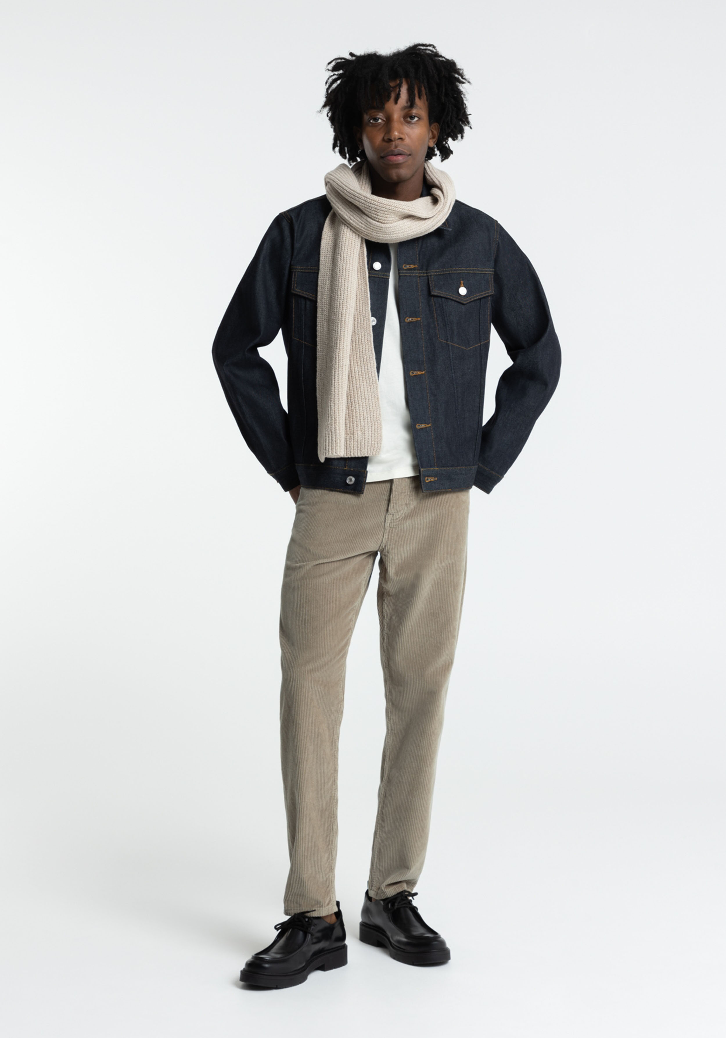 Kings Of Indigo Cord-Hose Sushan Silver Mink