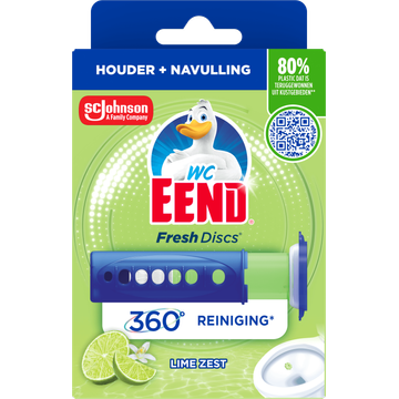 WC Eend Fresh Discs Lime Zest Houder + Navulling 36 ml