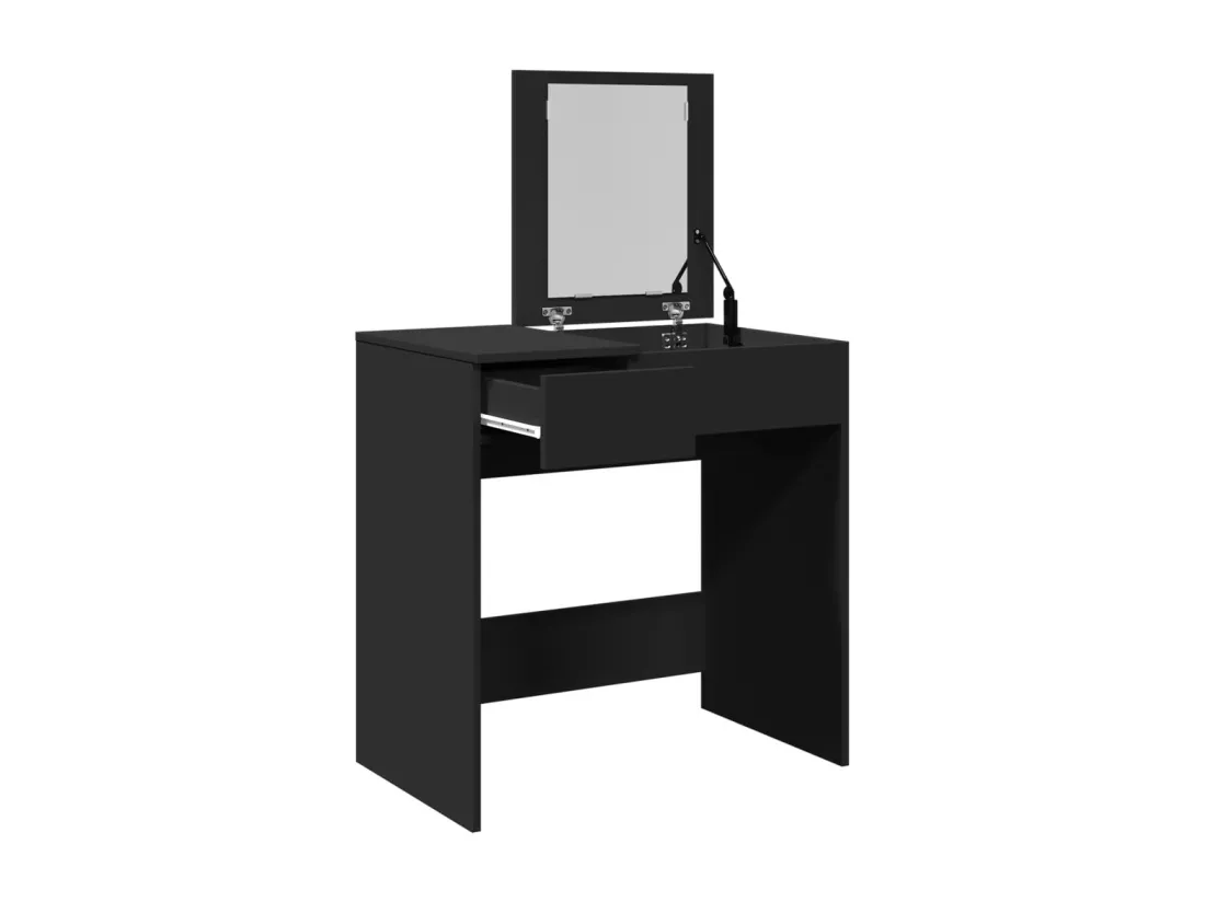 Coiffeuse avec miroir noir 73x46,5x120 cm