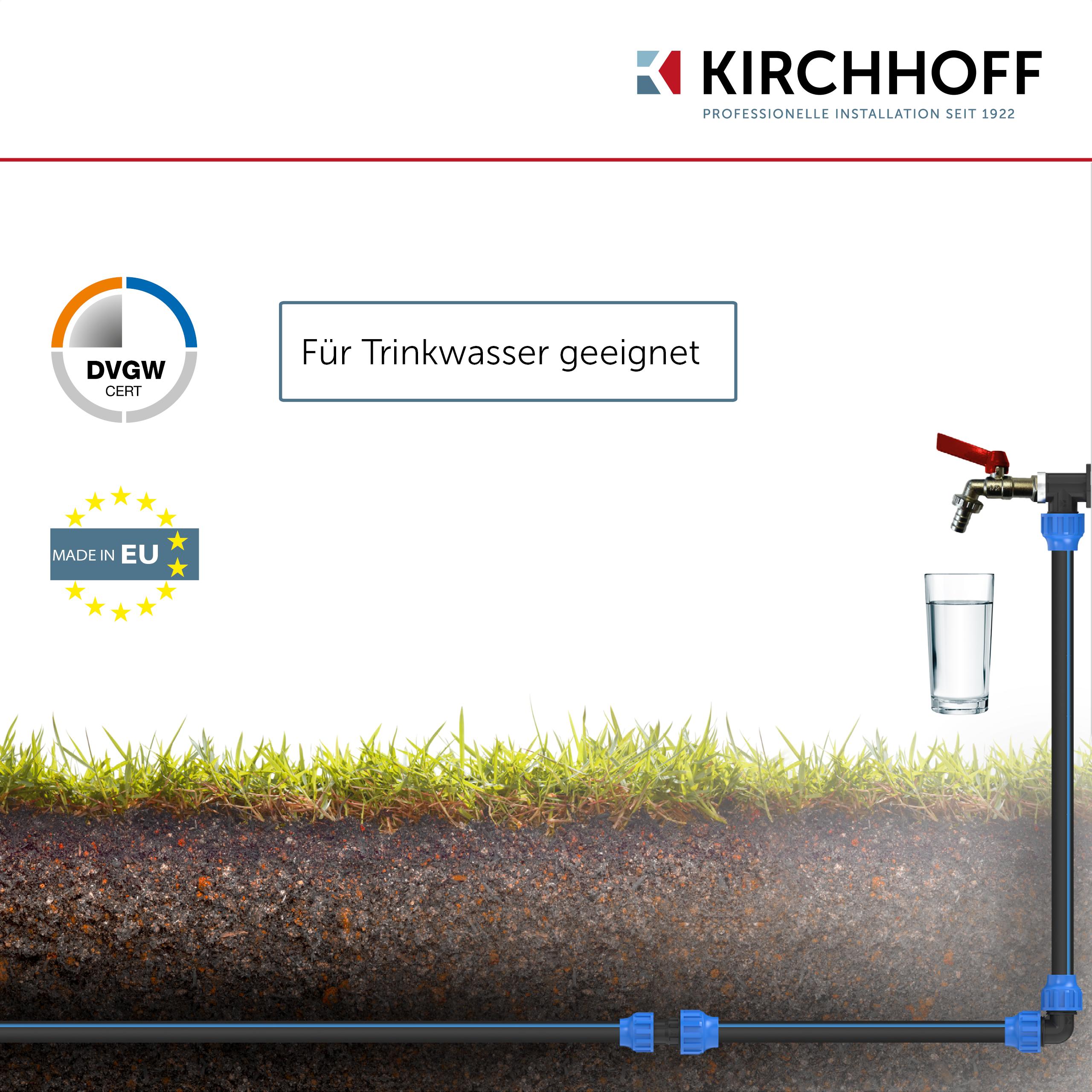 KIRCHHOFF Reduzier-Verbindungsstück, 25 x 20 mm für HDPE Bewässerungssystem, Gartenbewässerung Made in EU