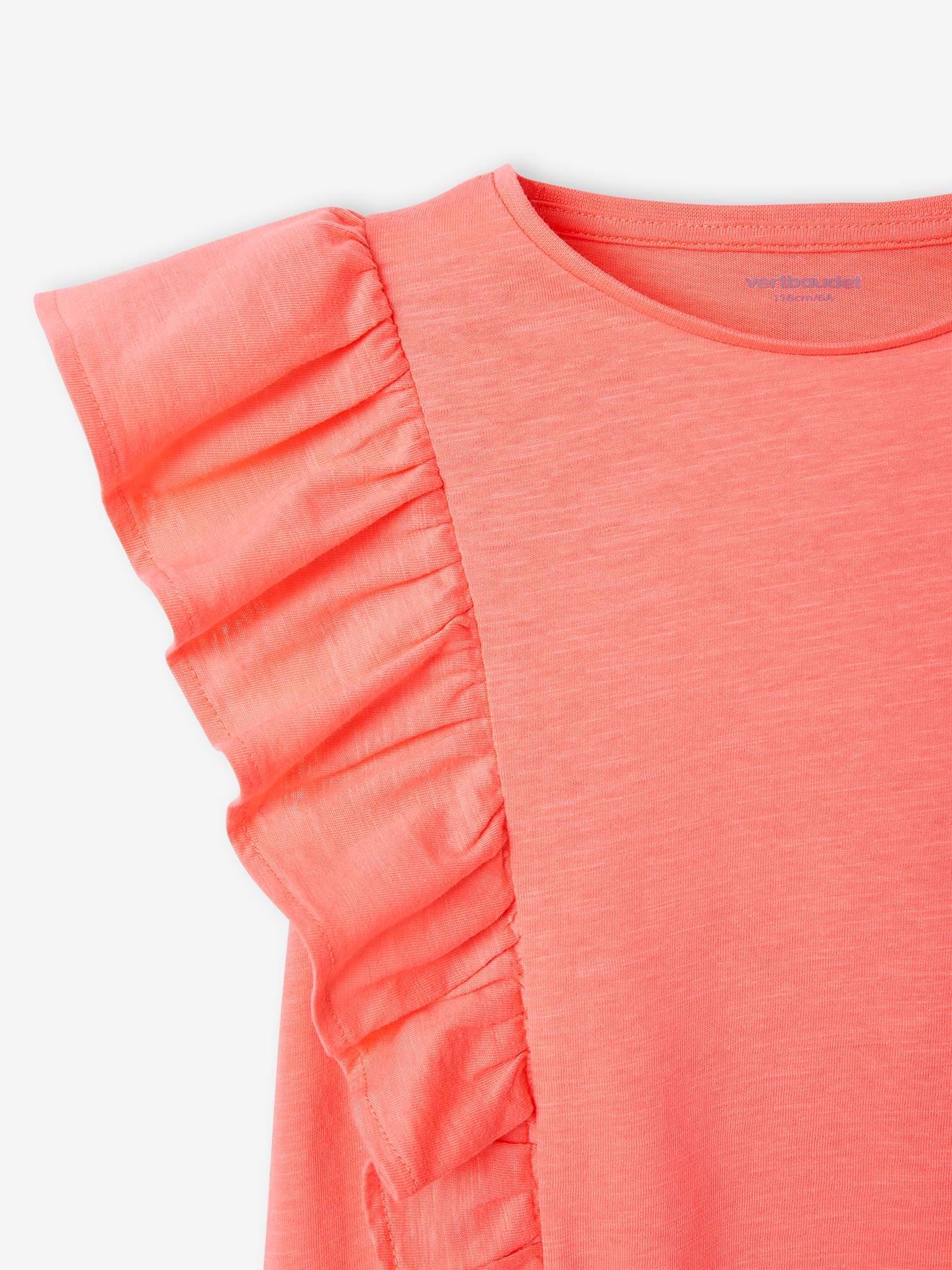Camiseta com babados para meninas, verde salgueiro