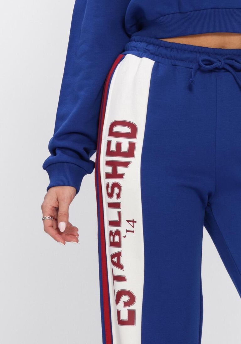 blauwe alix the label joggingbroek ladies knitted logo tape pants