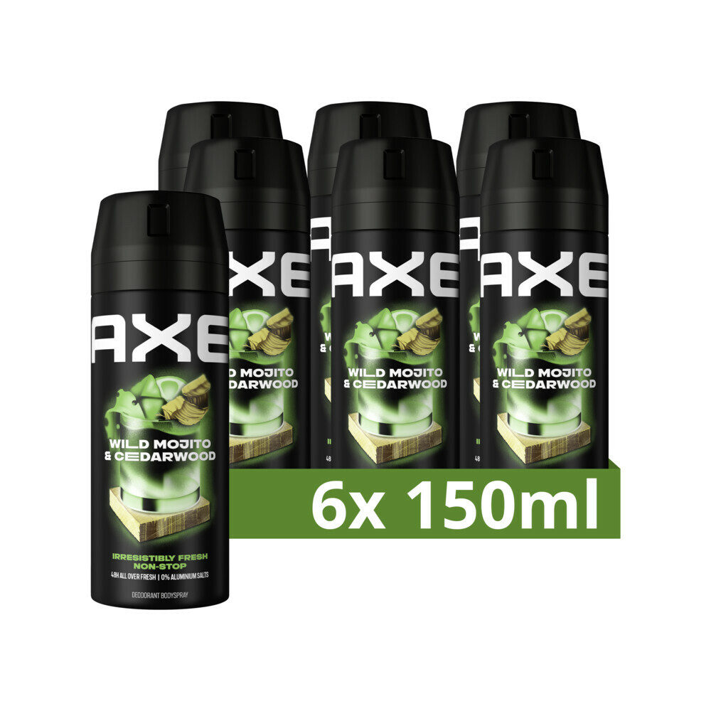 6x Axe Deodorant Bodyspray Green Mojito + Cedarwood150 ml